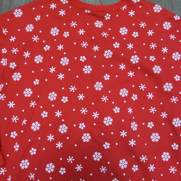 DISNEY MICKEY MOUSE Ugly Christmas Sweatshirt Size XL 15-17 Red Sparkle Winter - Picture 3 of 12
